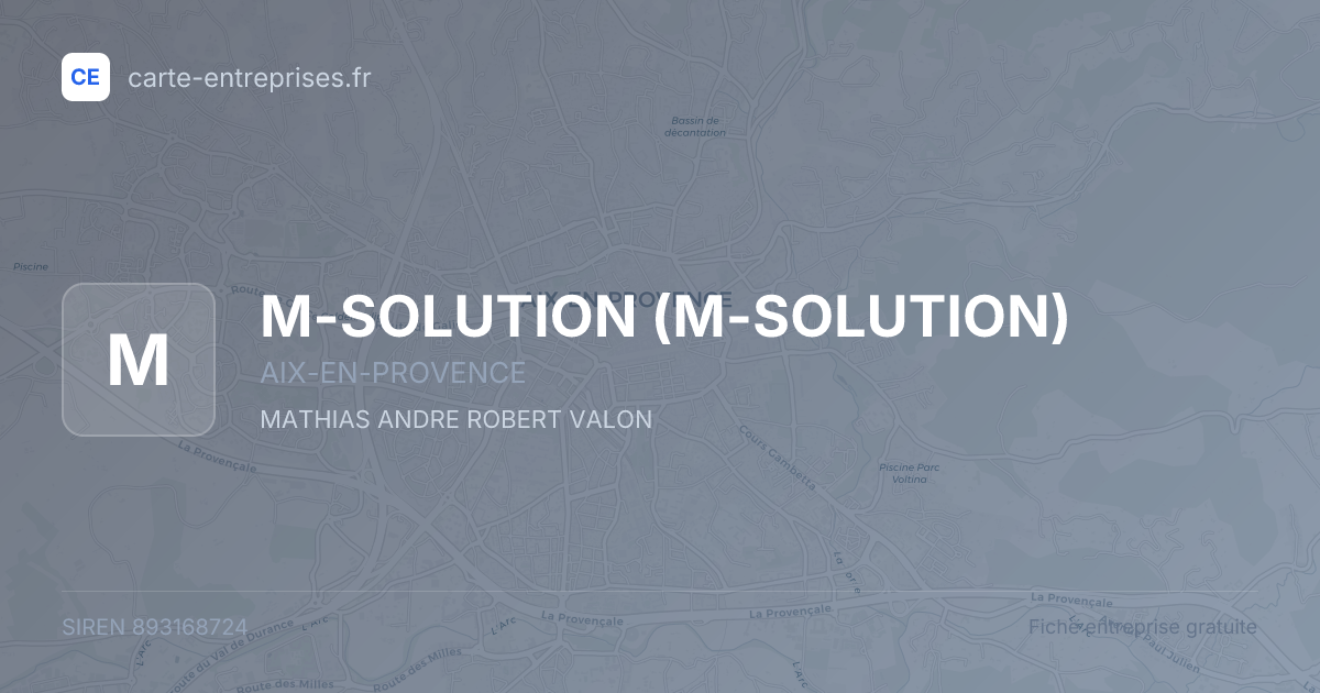 M-SOLUTION — 893168724 — fiche entreprise