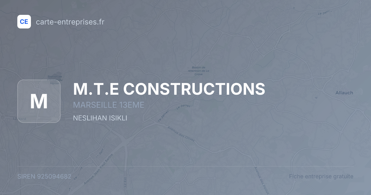 M.T.E CONSTRUCTIONS — 925094682 — fiche entreprise