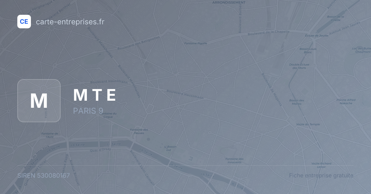 M T E — 530080167 — fiche entreprise