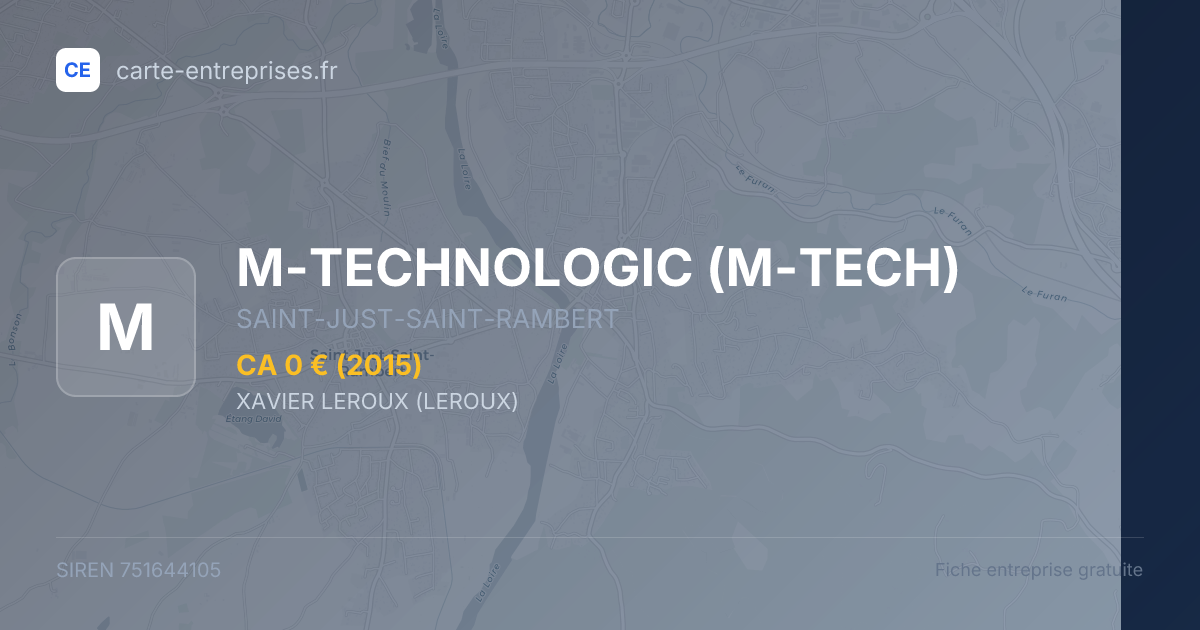 M-TECHNOLOGIC (M-TECH) — 751644105 — fiche entreprise