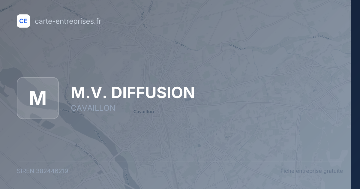 M.V. DIFFUSION — 382446219 — fiche entreprise