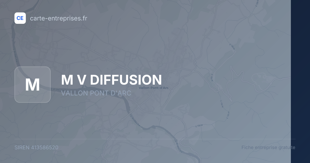 M V DIFFUSION — 413586520 — fiche entreprise