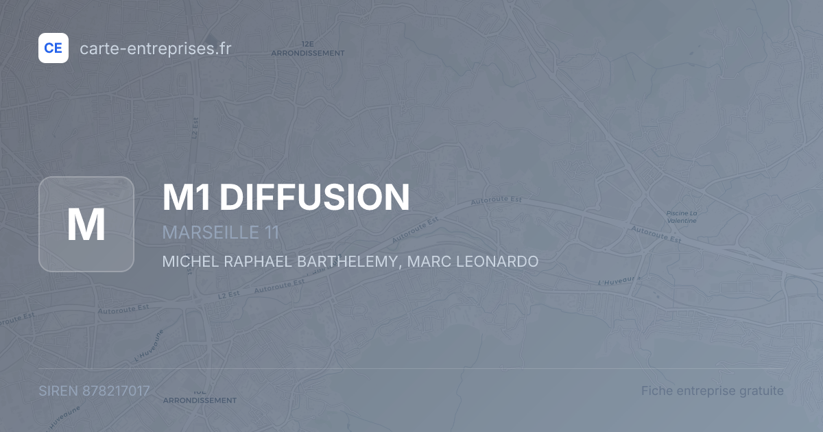 M1 DIFFUSION — 878217017 — fiche entreprise