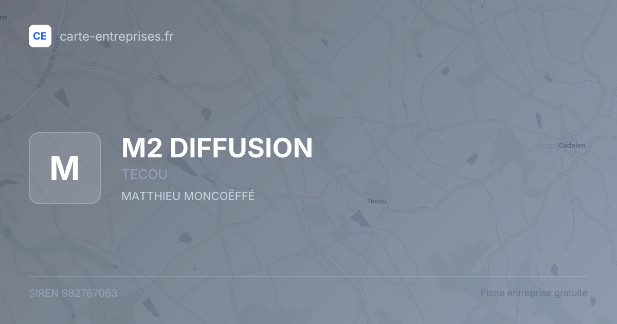 M2 DIFFUSION — 982767063 — fiche entreprise