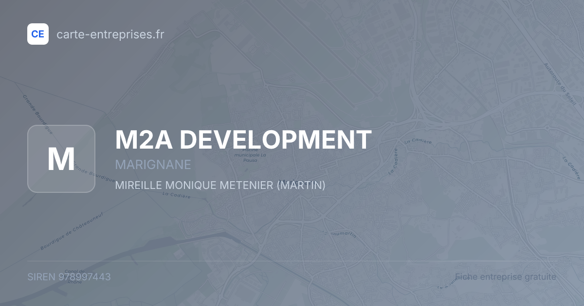 M2A DEVELOPMENT — 978997443 — fiche entreprise