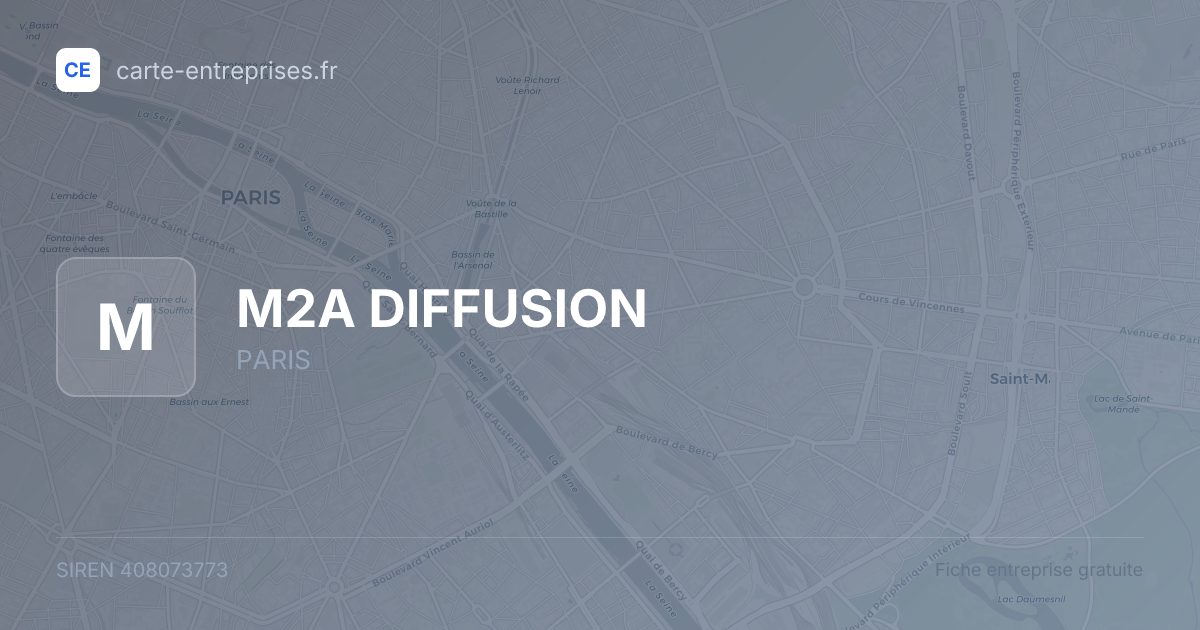 M2A DIFFUSION — 408073773 — fiche entreprise