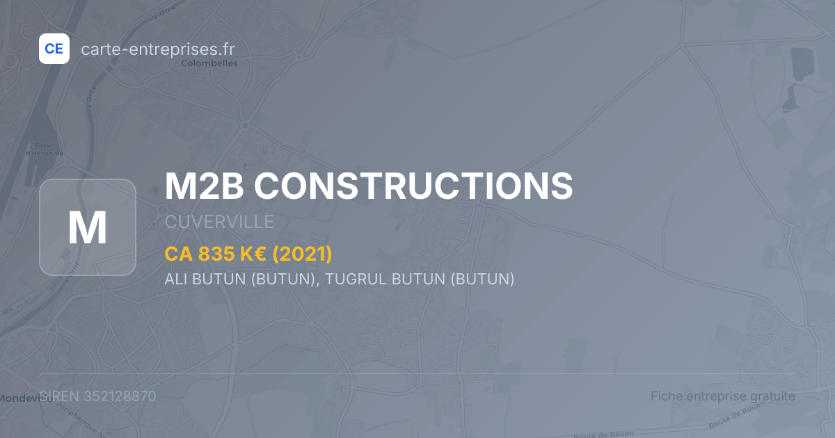 M2B CONSTRUCTIONS — 352128870 — fiche entreprise