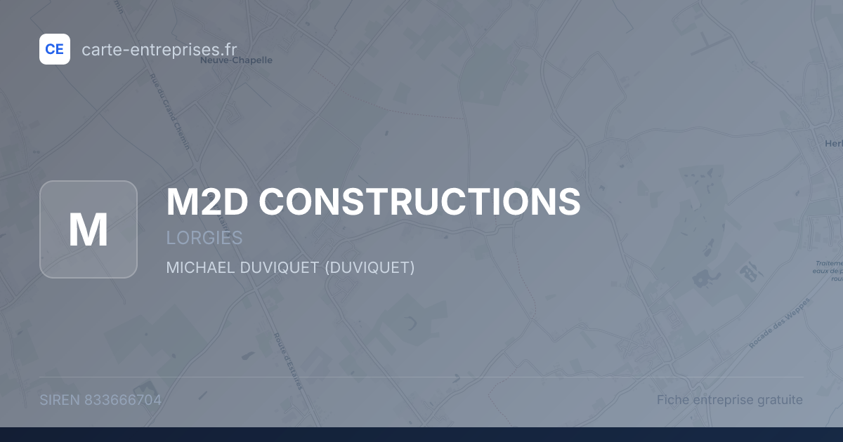 M2D CONSTRUCTIONS — 833666704 — fiche entreprise