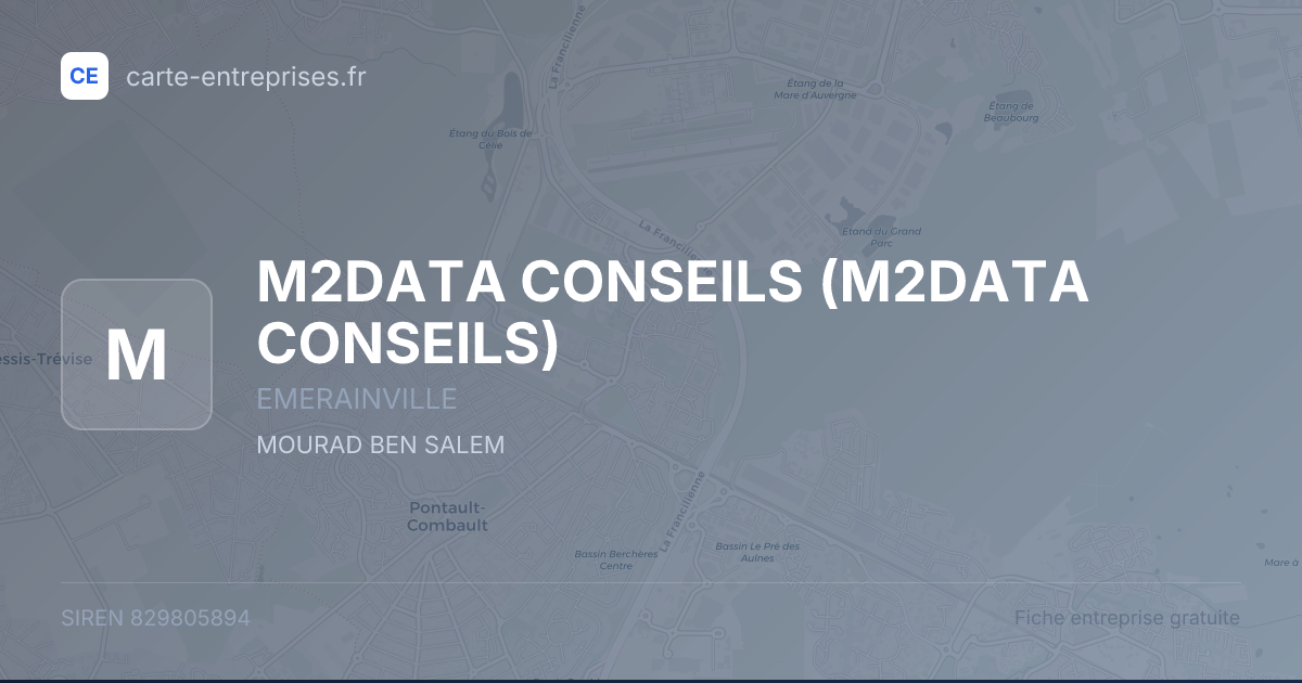 M2DATA CONSEILS — 829805894 — fiche entreprise