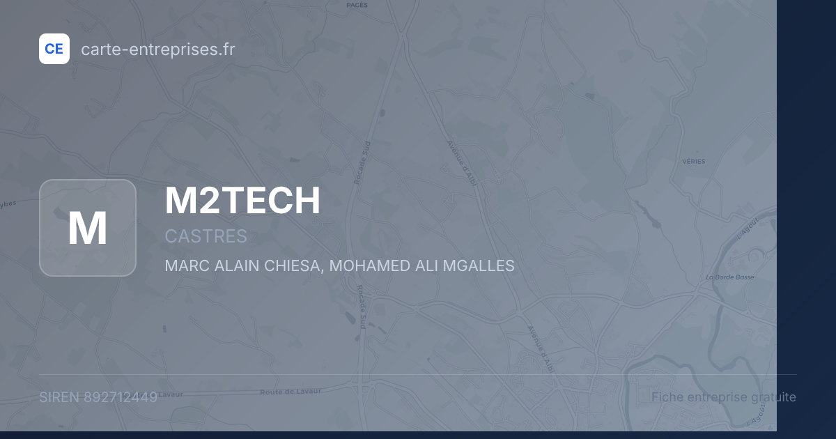 M2TECH — 892712449 — fiche entreprise
