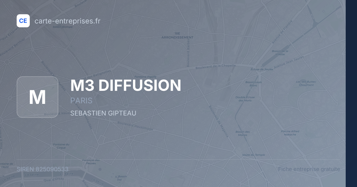 M3 DIFFUSION — 825090533 — fiche entreprise