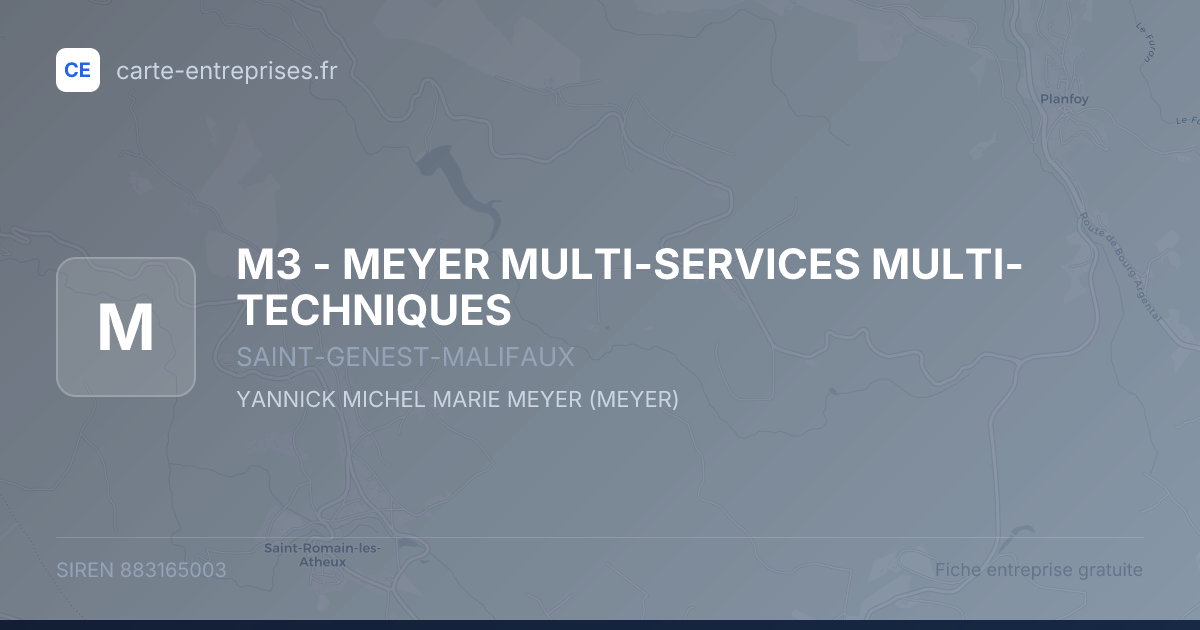 M3 - MEYER MULTI-SERVICES MULTI-TECHNIQUES — 883165003 — fiche entreprise