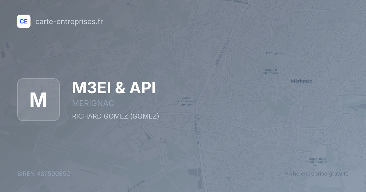 M3EI & API — 487500852 — fiche entreprise