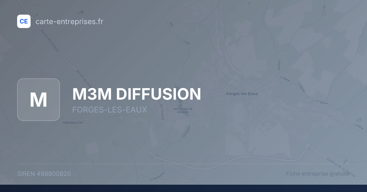 M3M DIFFUSION — 498800820 — fiche entreprise