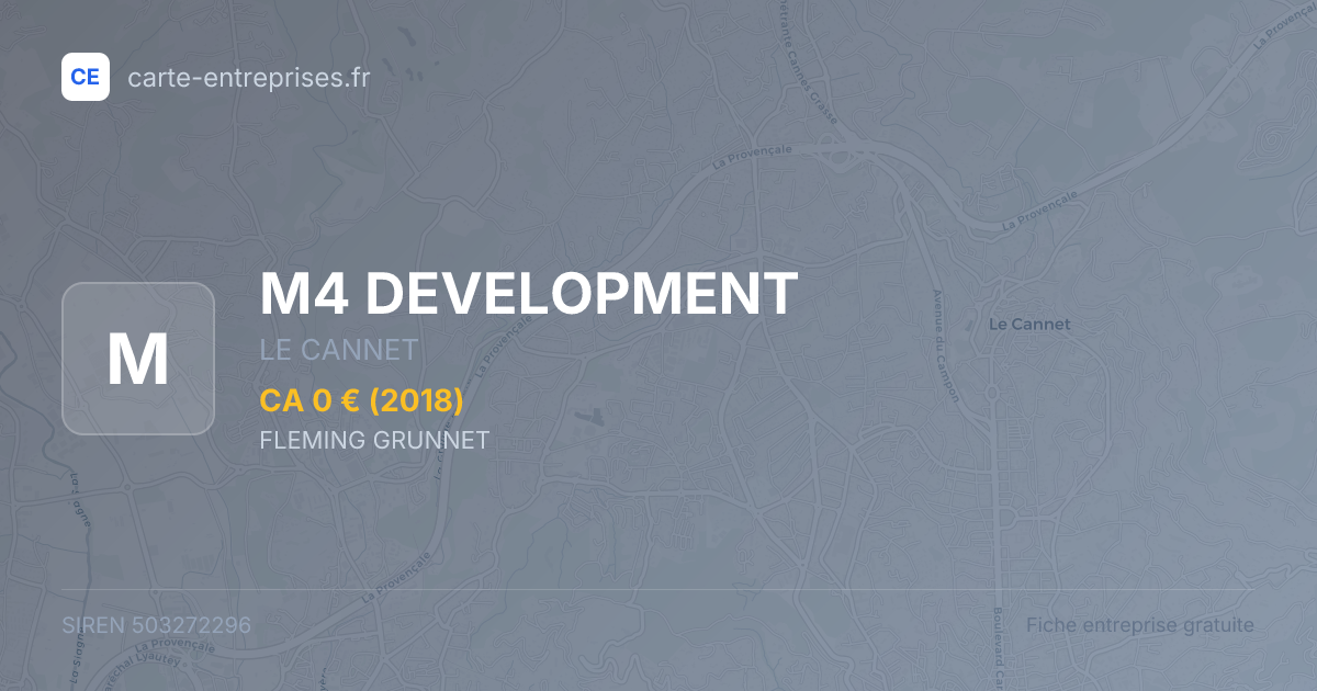 M4 DEVELOPMENT — 503272296 — fiche entreprise