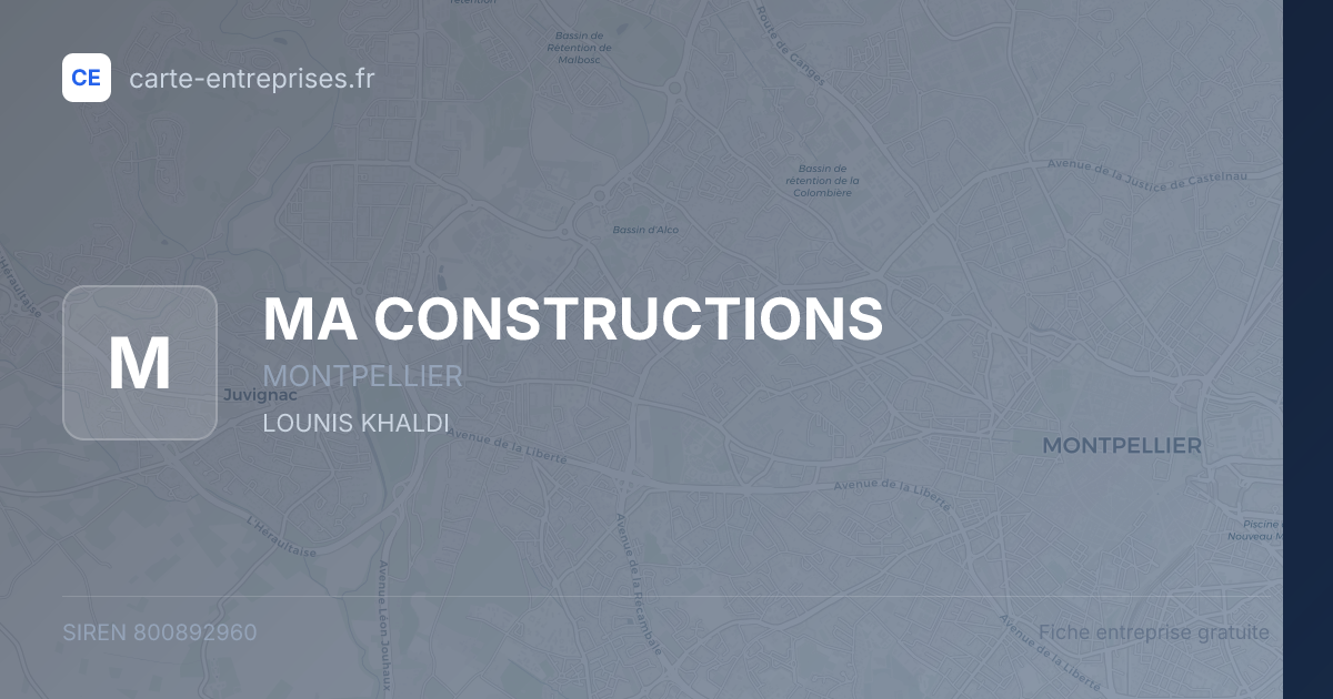 MA CONSTRUCTIONS — 800892960 — fiche entreprise
