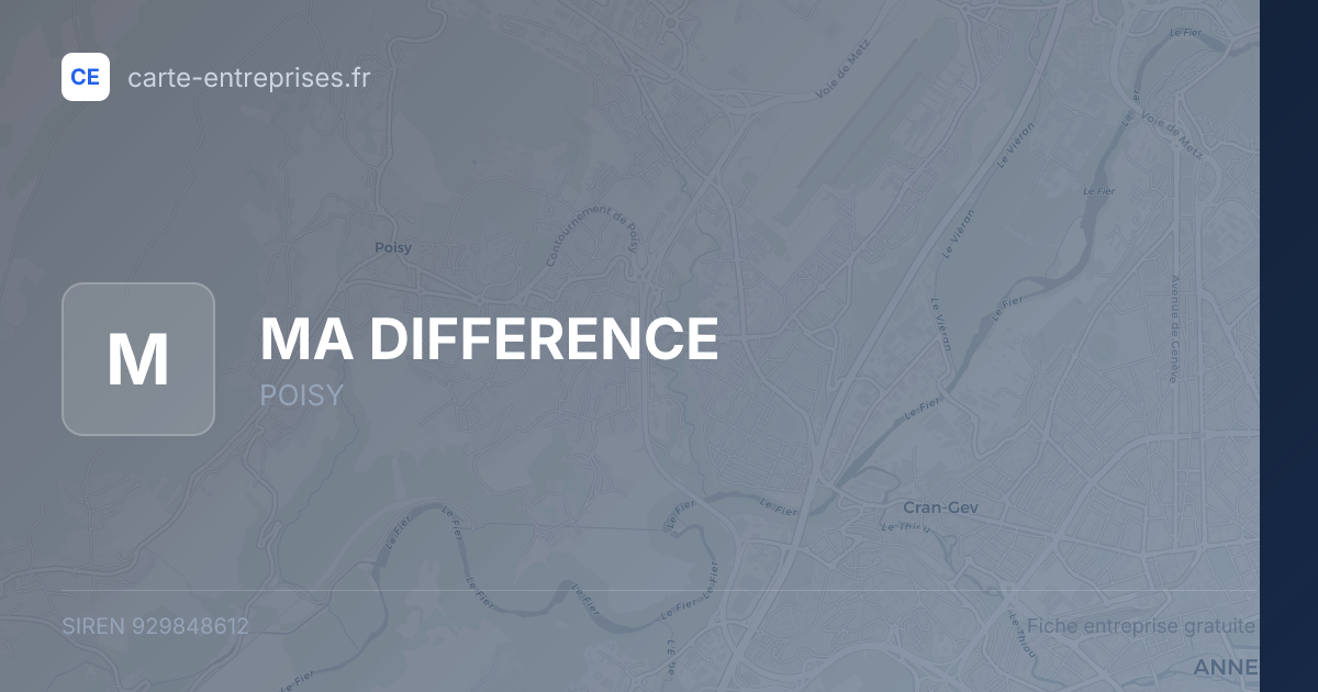 MA DIFFERENCE — 929848612 — fiche entreprise