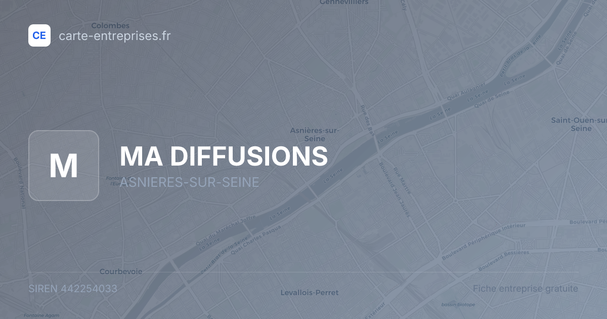 MA DIFFUSIONS — 442254033 — fiche entreprise