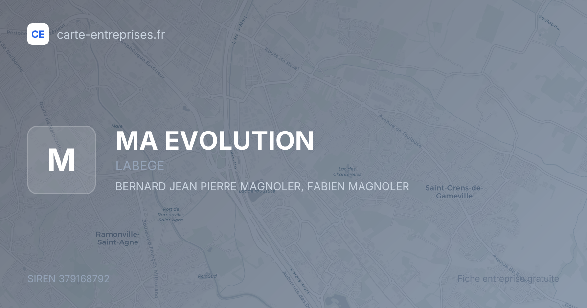MA EVOLUTION — 379168792 — fiche entreprise