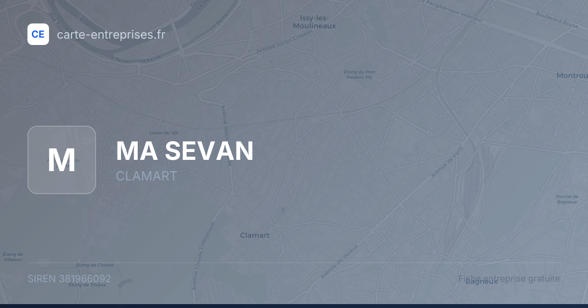 MA SEVAN — 381966092 — fiche entreprise