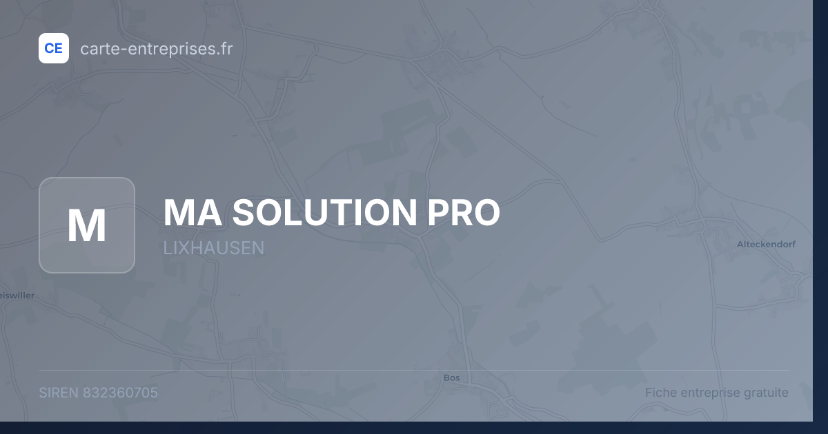 MA SOLUTION PRO — 832360705 — fiche entreprise