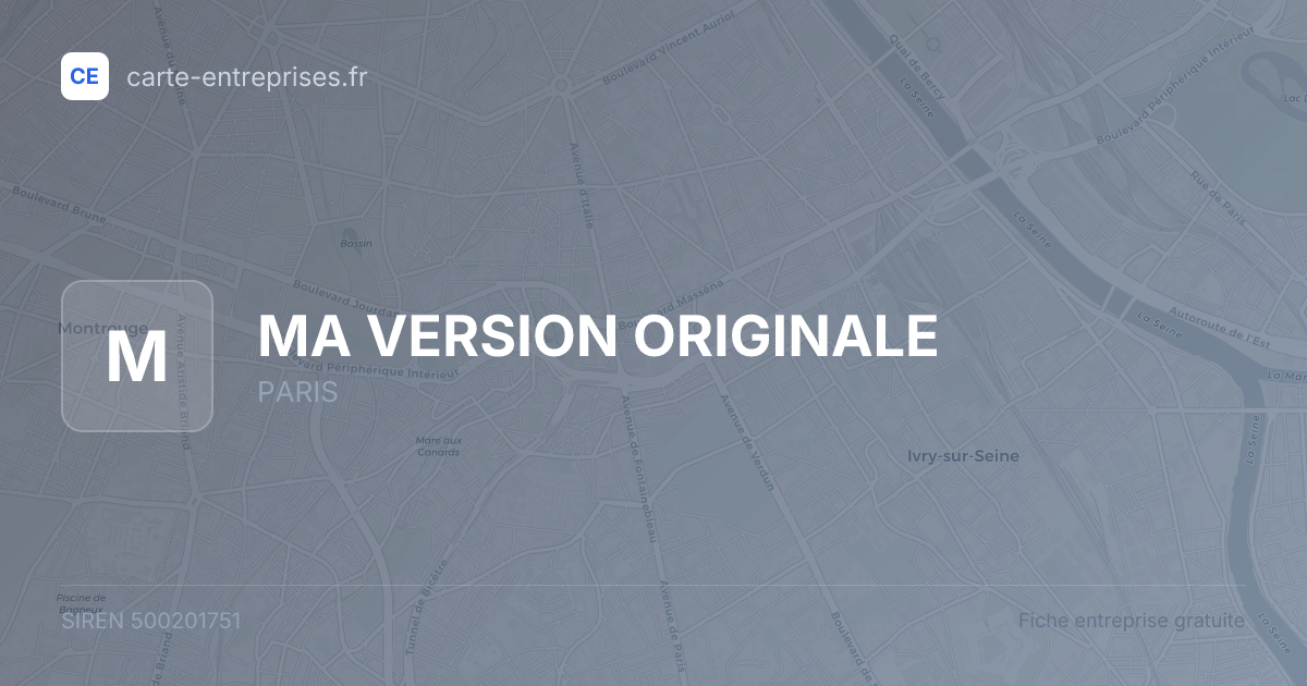 MA VERSION ORIGINALE — 500201751 — fiche entreprise