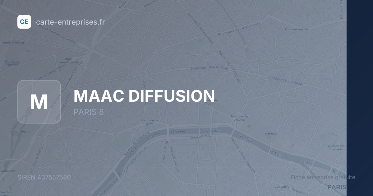 MAAC DIFFUSION — 437557580 — fiche entreprise