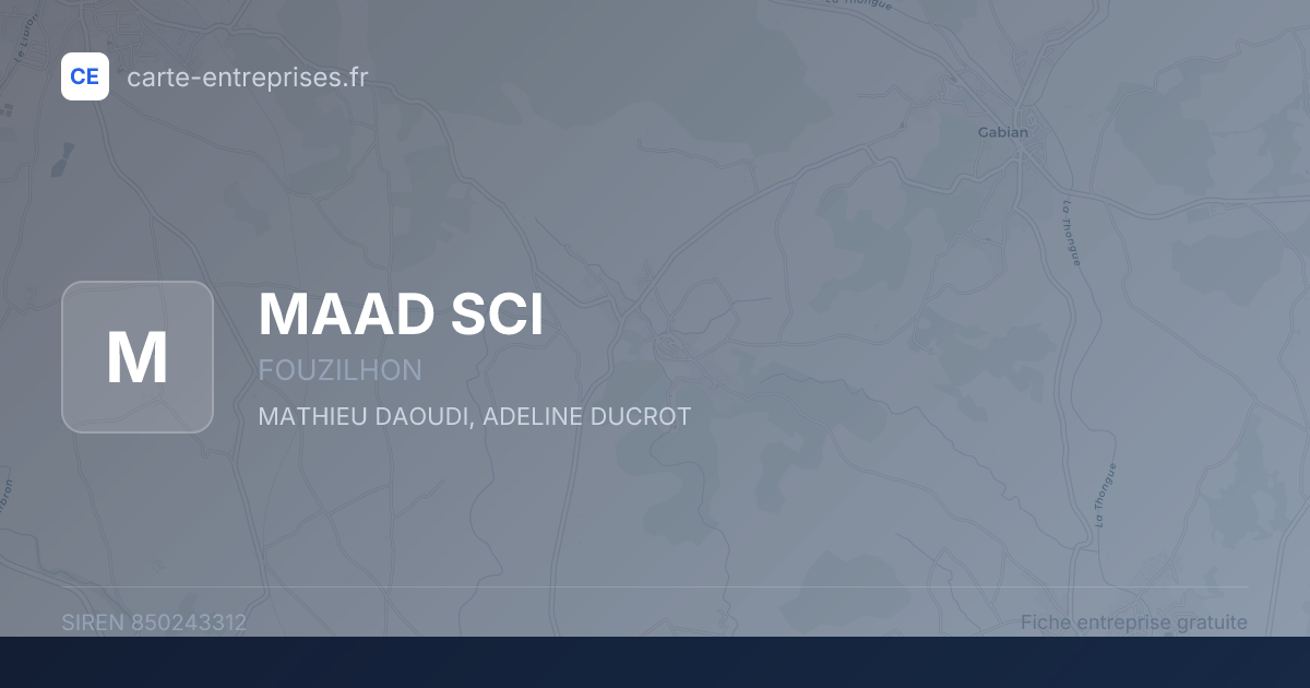 MAAD SCI — 850243312 — fiche entreprise