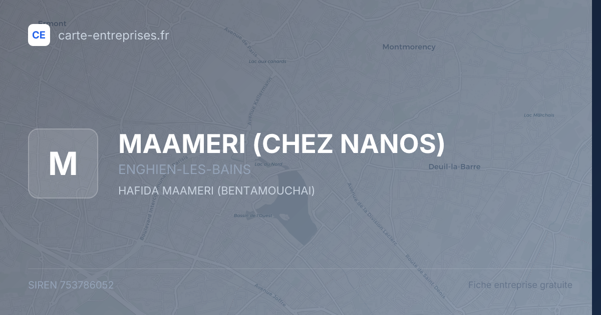 MAAMERI (CHEZ NANOS) — 753786052 — fiche entreprise