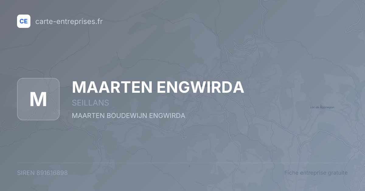 MAARTEN ENGWIRDA — 891616898 — fiche entreprise