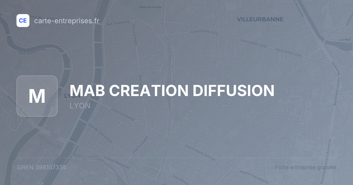 MAB CREATION DIFFUSION — 398107334 — fiche entreprise