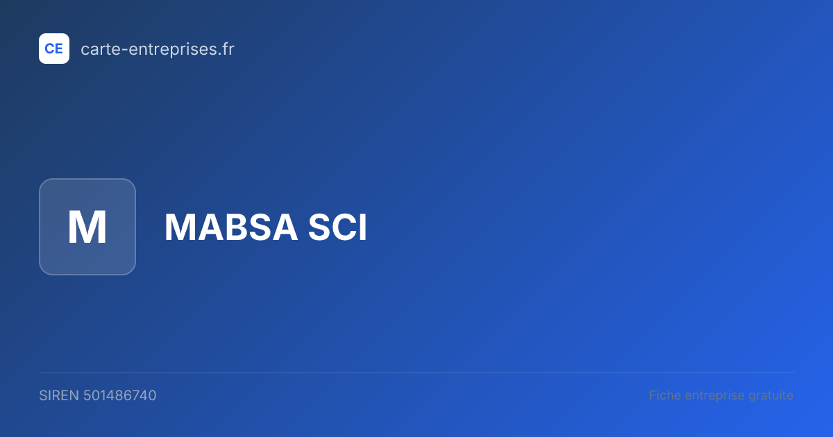 MABSA SCI — 501486740 — fiche entreprise