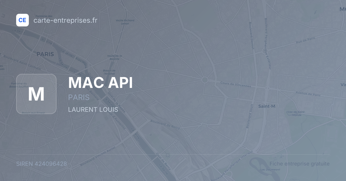 MAC API — 424096428 — fiche entreprise