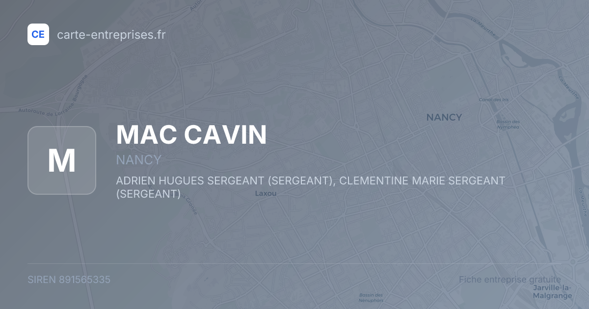 MAC CAVIN — 891565335 — fiche entreprise