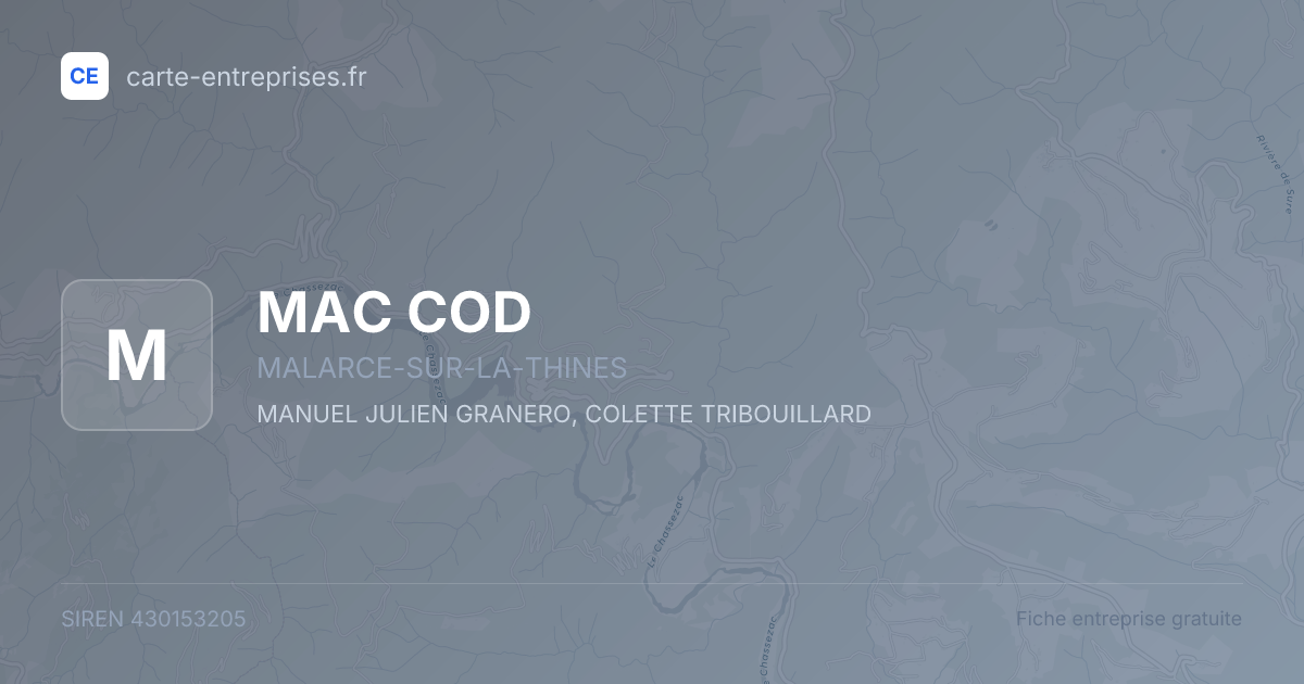 MAC COD — 430153205 — fiche entreprise