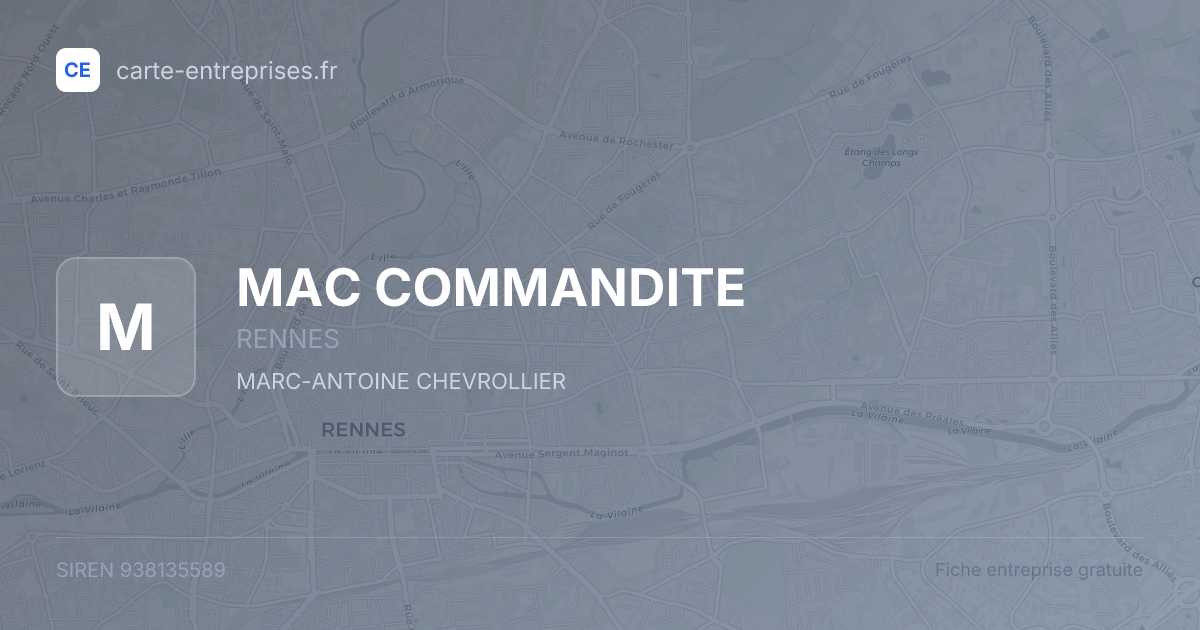 MAC COMMANDITE — 938135589 — fiche entreprise