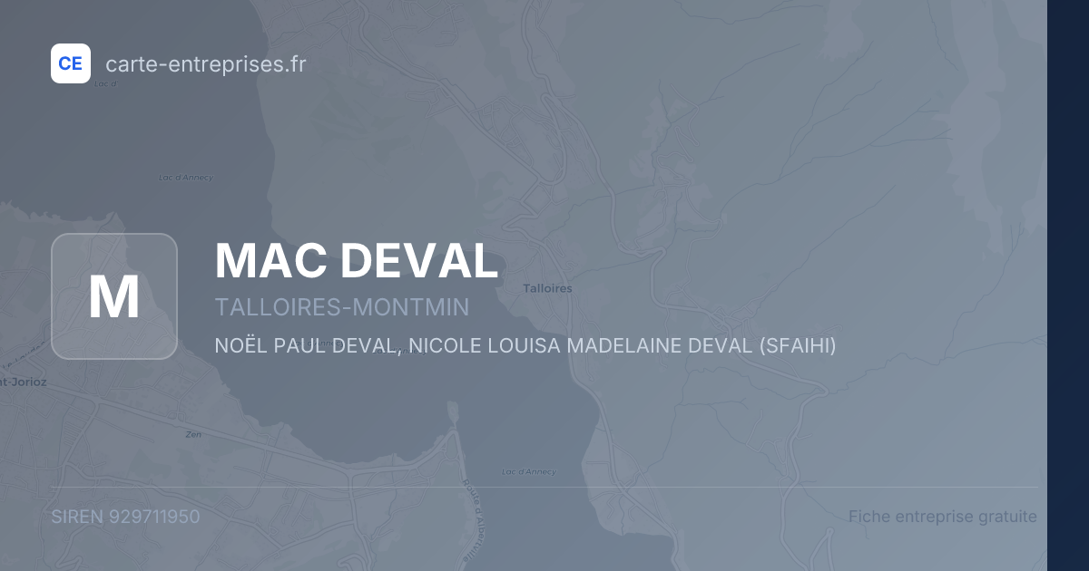 MAC DEVAL — 929711950 — fiche entreprise