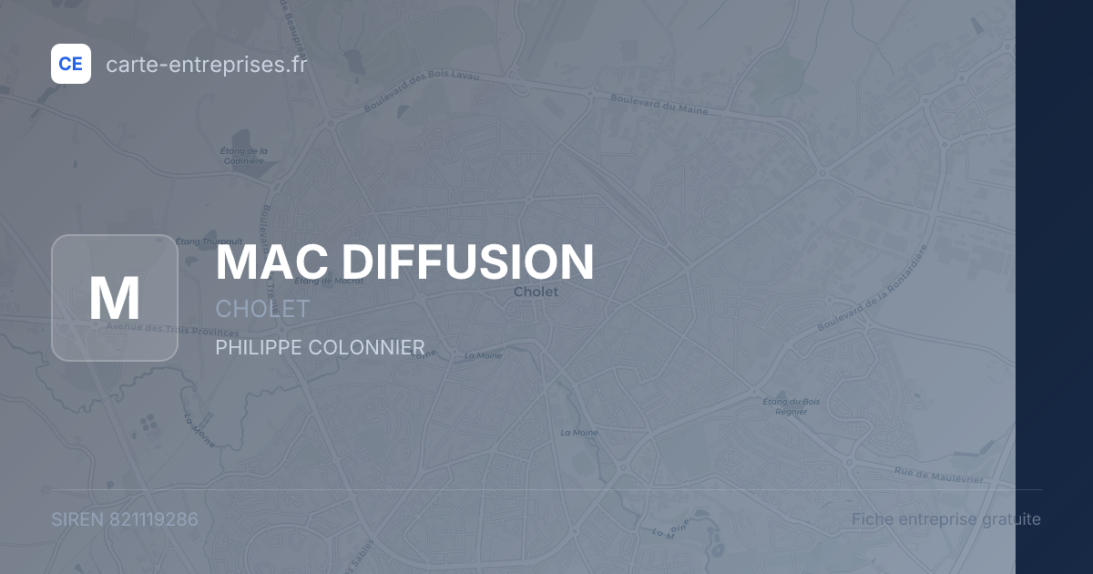 MAC DIFFUSION — 821119286 — fiche entreprise