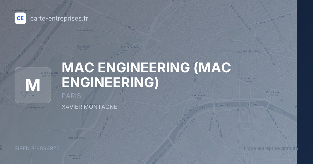 MAC ENGINEERING — 814094926 — fiche entreprise