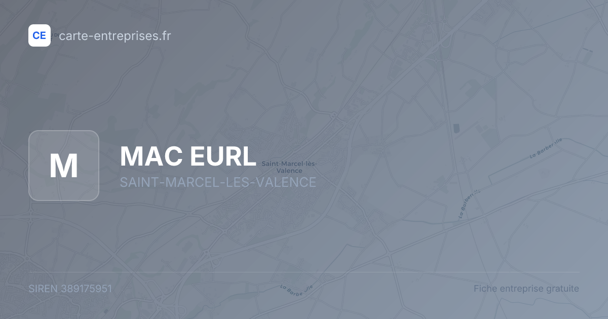MAC EURL — 389175951 — fiche entreprise