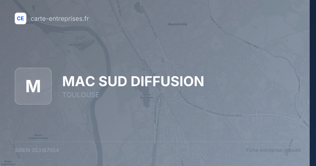MAC SUD DIFFUSION — 353167554 — fiche entreprise