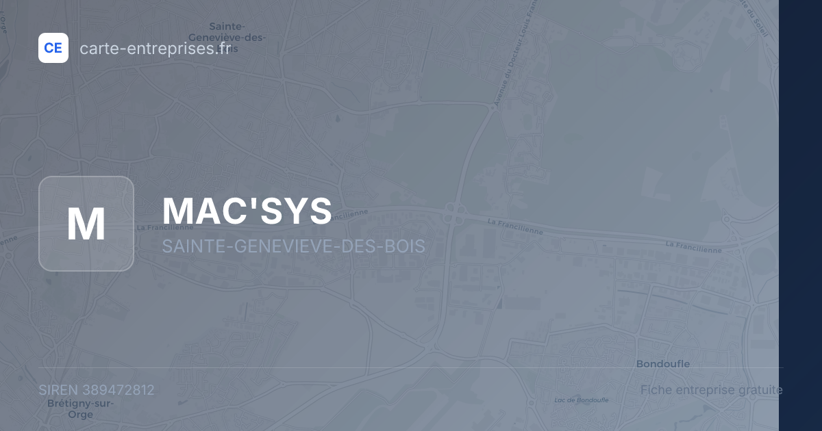 MAC'SYS — 389472812 — fiche entreprise