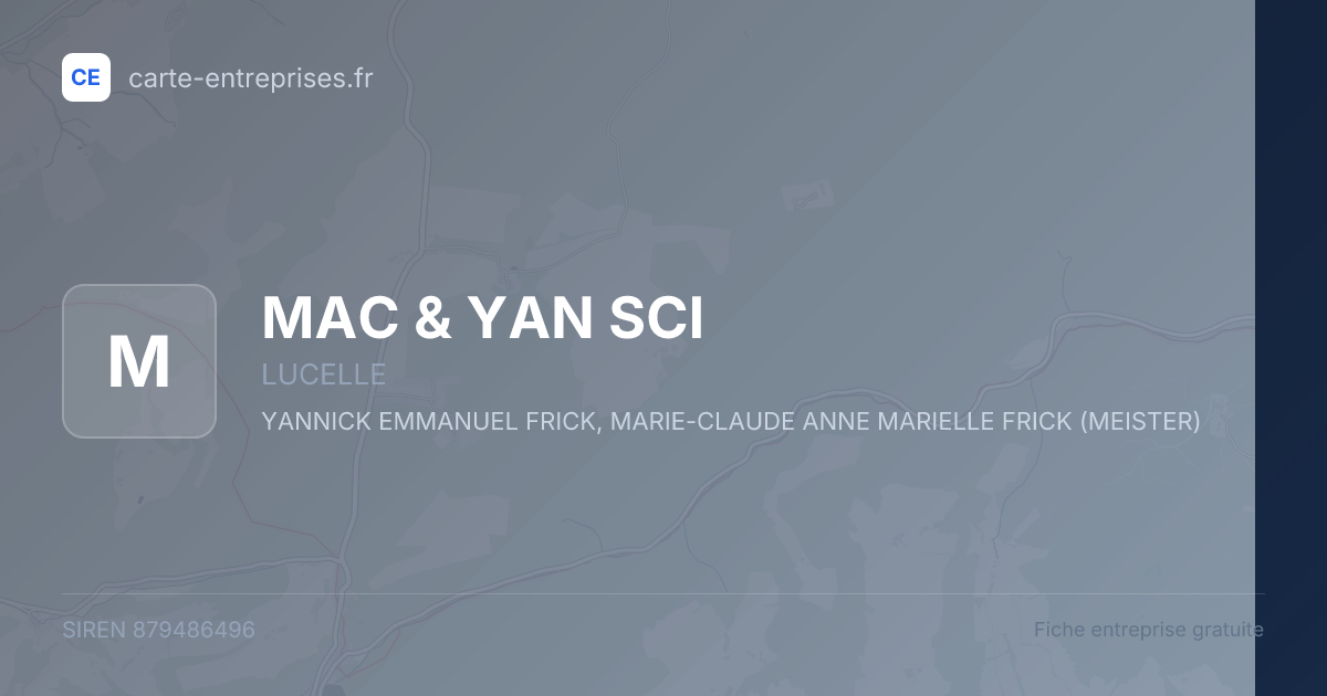 MAC & YAN SCI — 879486496 — fiche entreprise