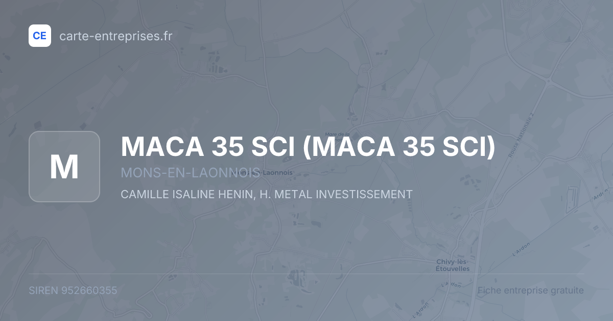 MACA 35 SCI — 952660355 — fiche entreprise
