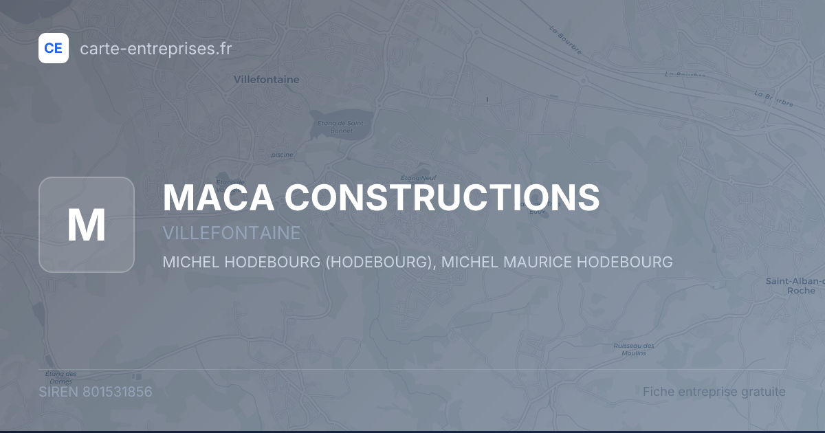 MACA CONSTRUCTIONS — 801531856 — fiche entreprise