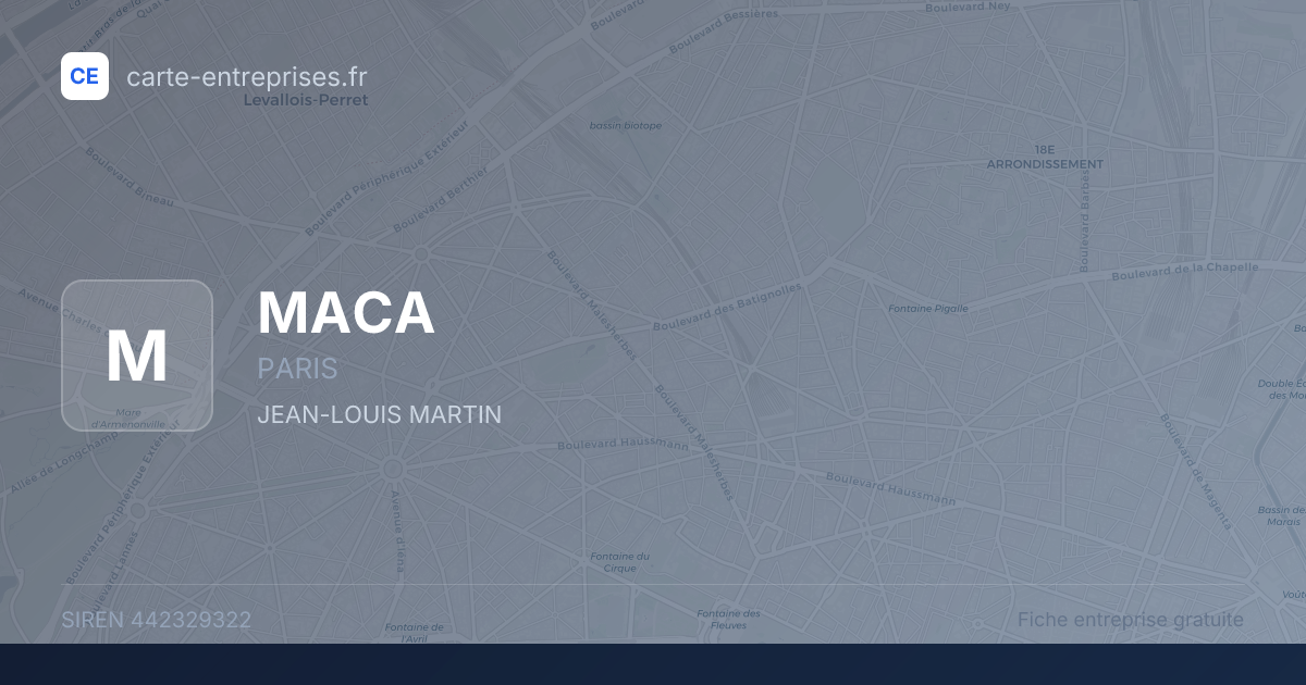 MACA — 442329322 — fiche entreprise