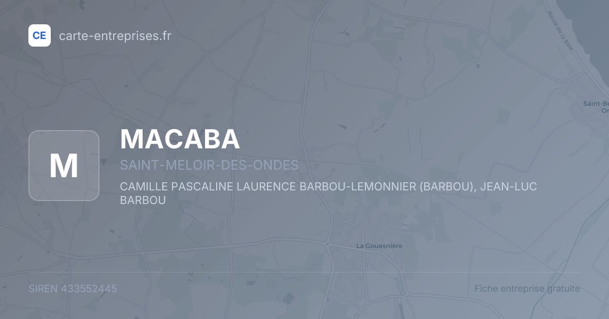 MACABA — 433552445 — fiche entreprise