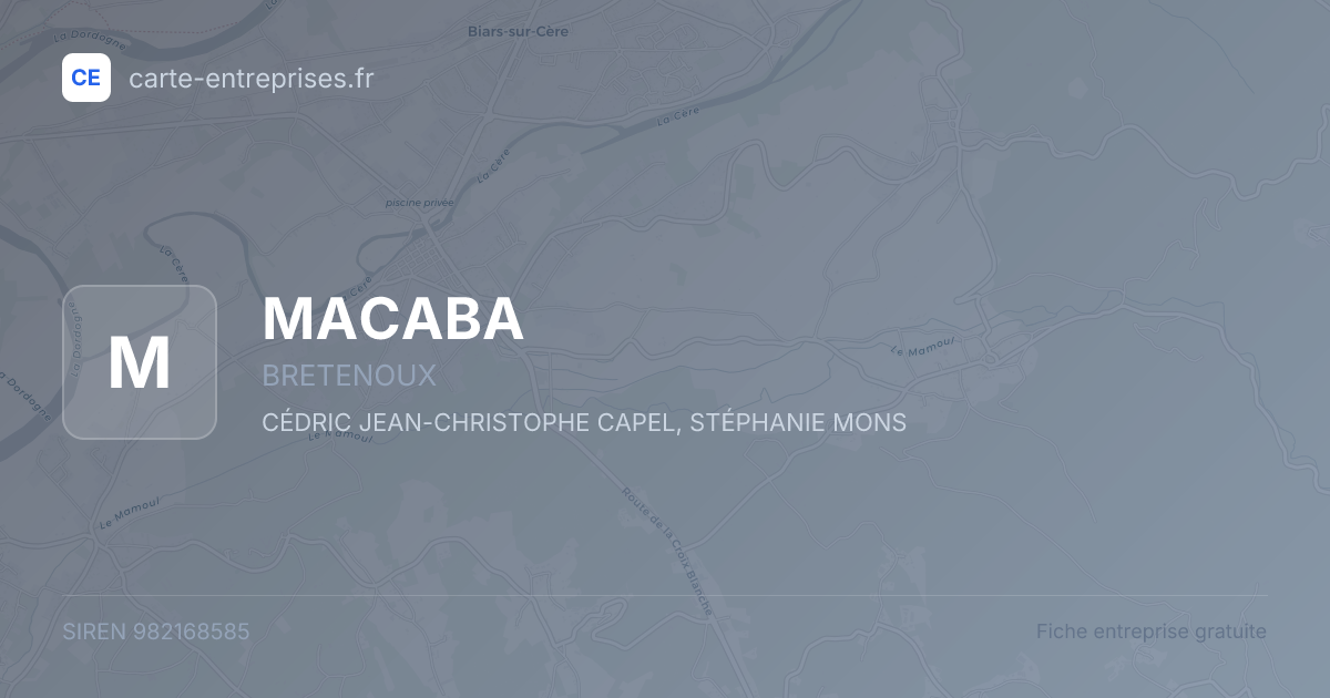 MACABA — 982168585 — fiche entreprise