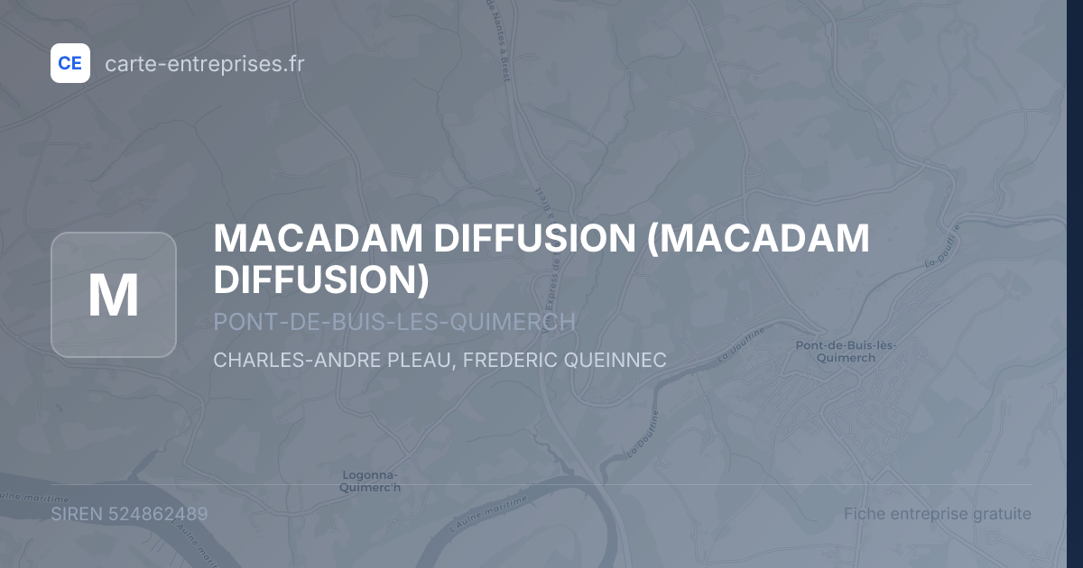 MACADAM DIFFUSION — 524862489 — fiche entreprise