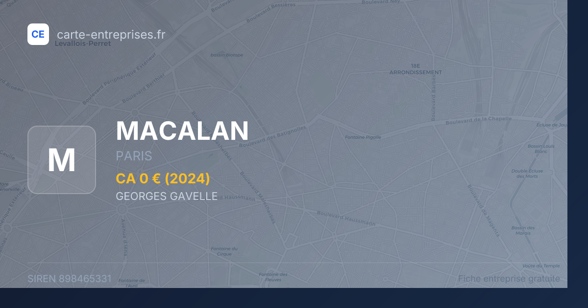 MACALAN — 898465331 — fiche entreprise